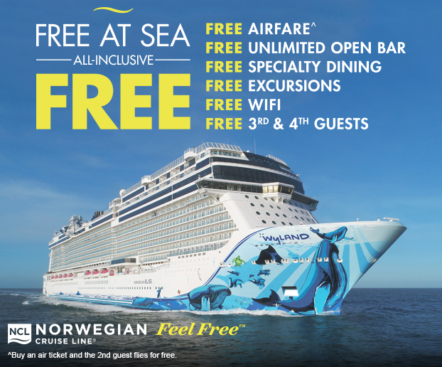 Break Free with FREE Offers with Norwegian’s Free at Sea!