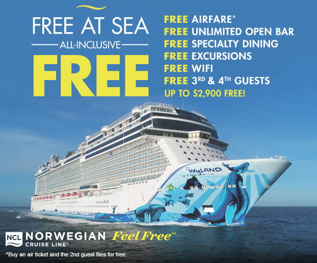 Break Free with FREE Offers with Norwegian’s Free at Sea!
